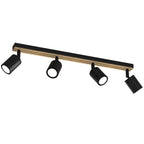 Spot Terra line 600 black/wood/black swivel 4xGU10 (Ceryfikat FSC 100%, SGSCH-COC-070615)