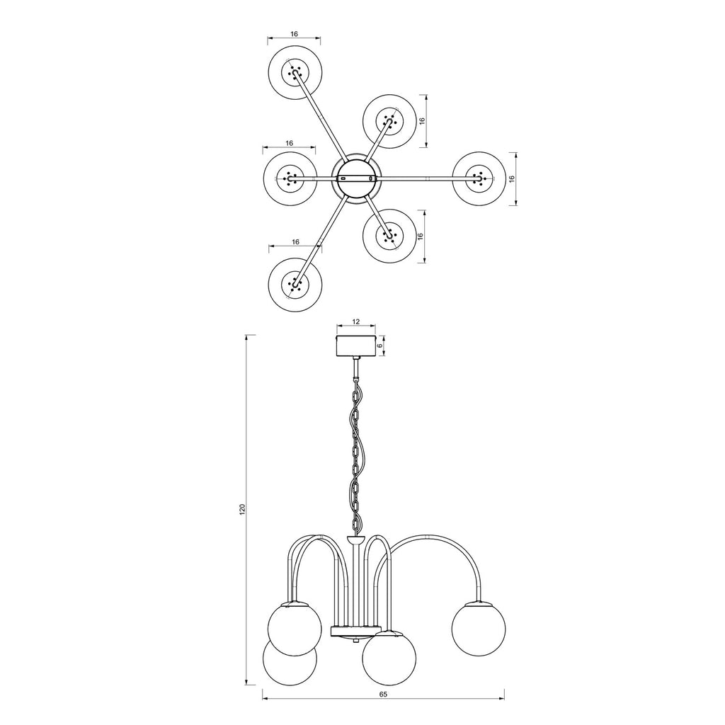 żyrandol Cambridge (smoke glass 2907) black 6xE14