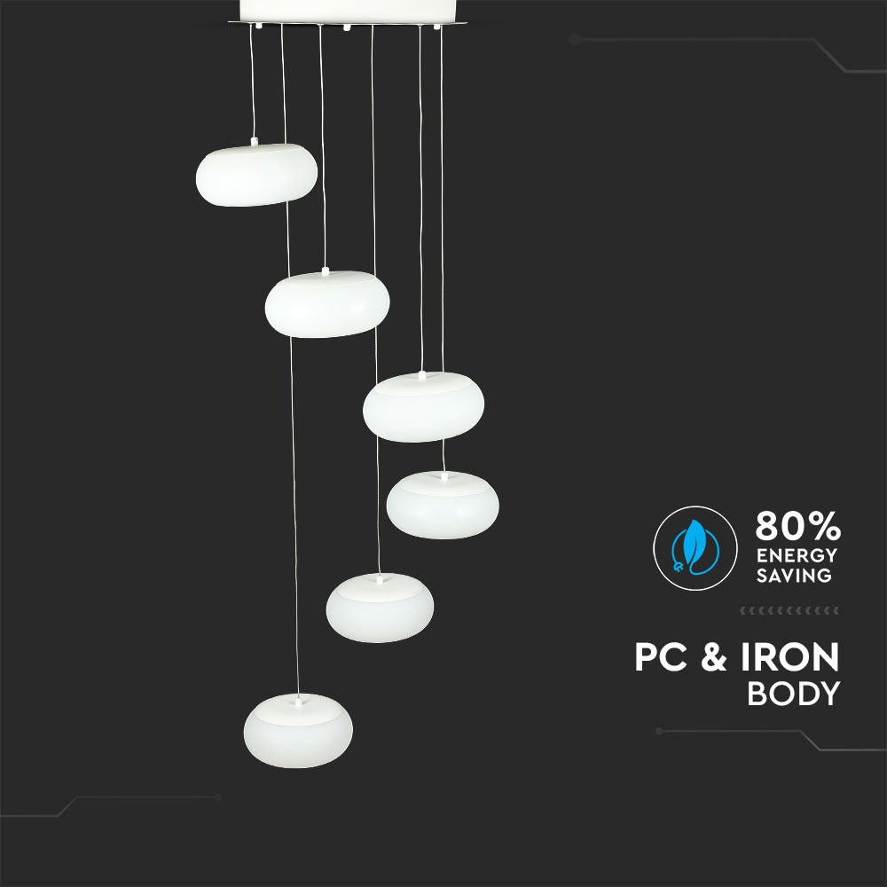 72W Lampa wisząca / Ściemnianie TRIAC / Barwa:3000K / Biały