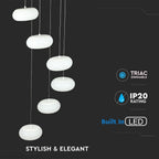 72W Lampa wisząca / Ściemnianie TRIAC / Barwa:3000K / Biały
