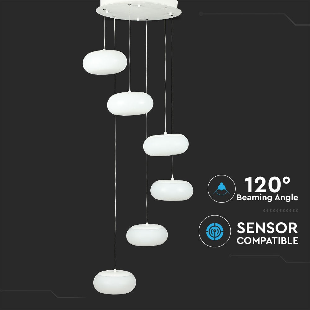72W Lampa wisząca / Ściemnianie TRIAC / Barwa:3000K / Biały