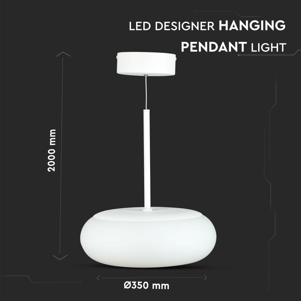 25W Lampa wisząca (Ściemnianie TRIAC) / Barwa: 3000K / Biały