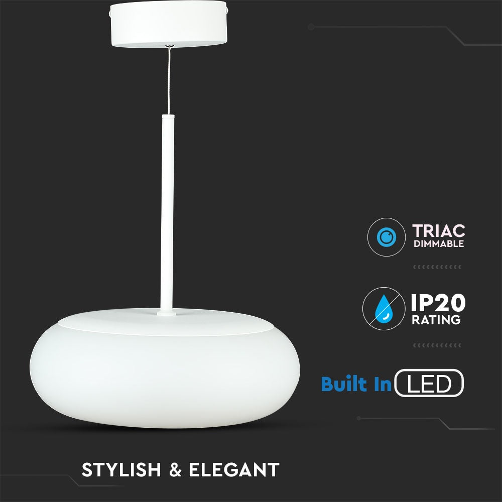 25W Lampa wisząca (Ściemnianie TRIAC) / Barwa: 3000K / Biały