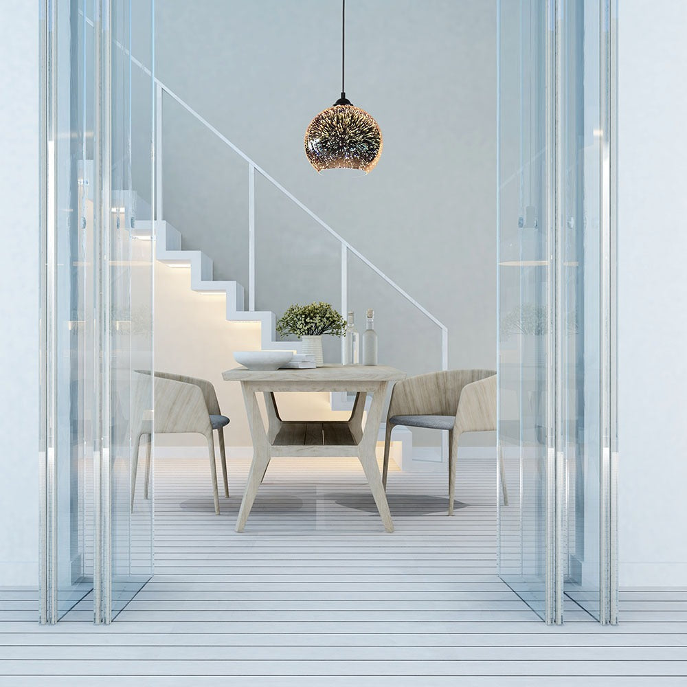 Lampa wisząca / Kula / Szkło 3D / średnica 15 cm