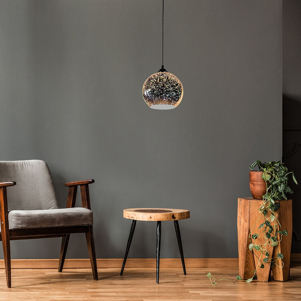 Lampa wisząca / Kula / Szkło 3D / Średnica: 200