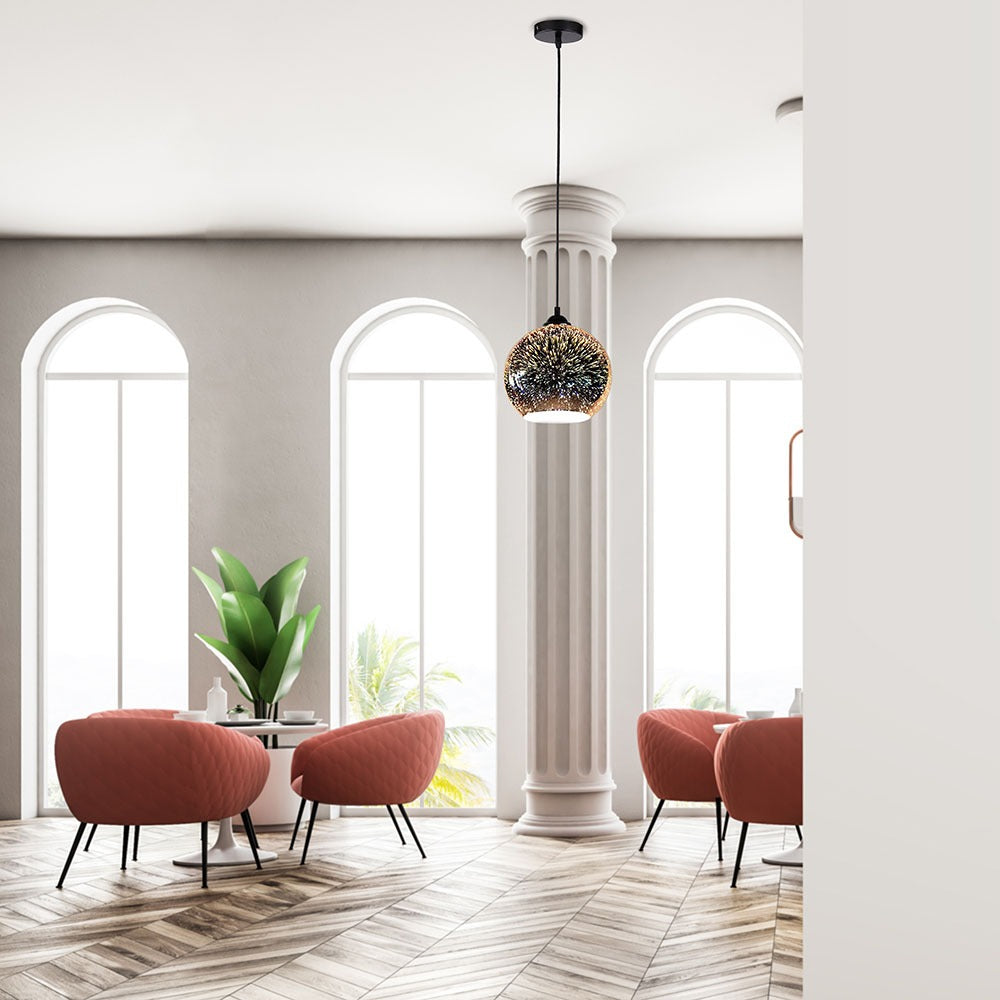 Lampa wisząca / Kula / Szkło 3D / Średnica: 250