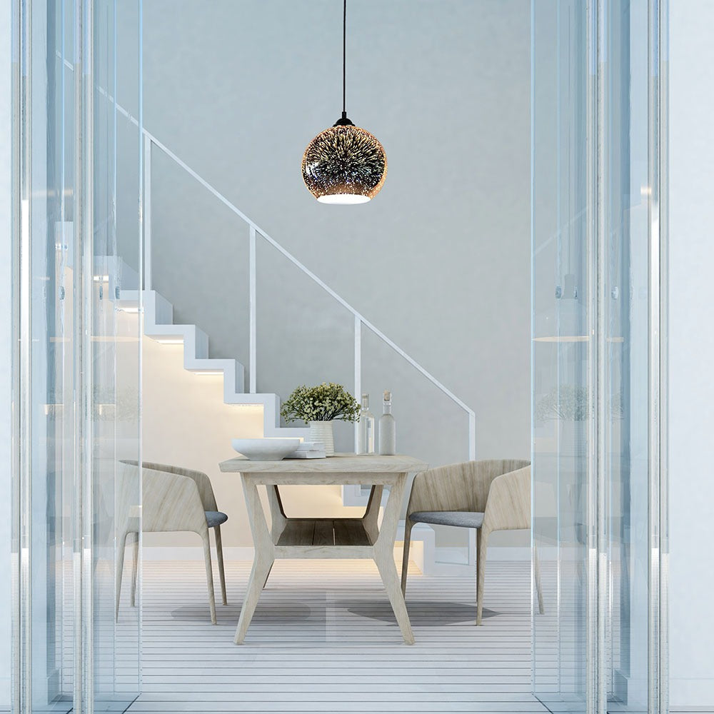 Lampa wisząca / Kula / Szkło 3D / Średnica: 250