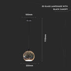 Lampa wisząca / Kula / Szkło 3D / Średnica: 250