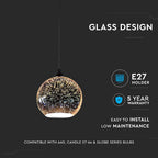 Lampa wisząca / Kula / Szkło 3D / Średnica: 250