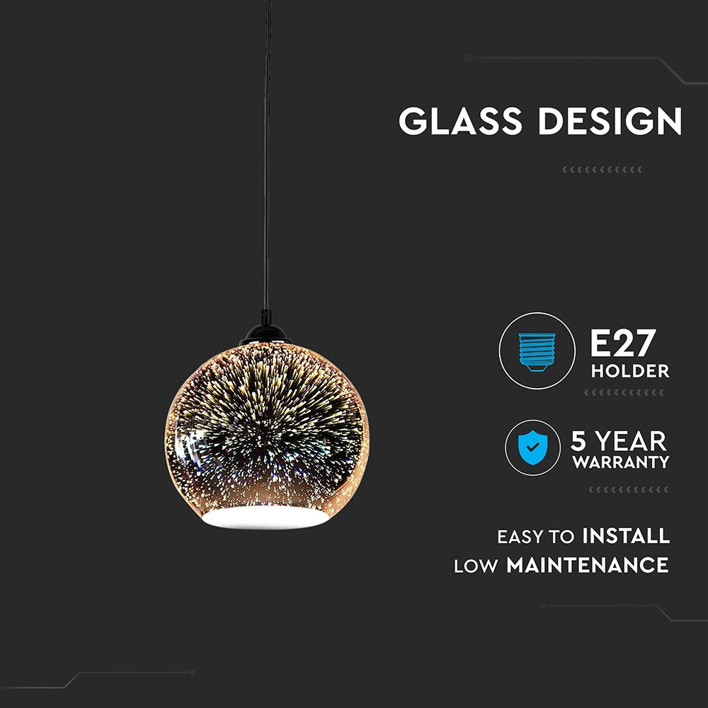 Lampa wisząca / Kula / Szkło 3D / Średnica: 250