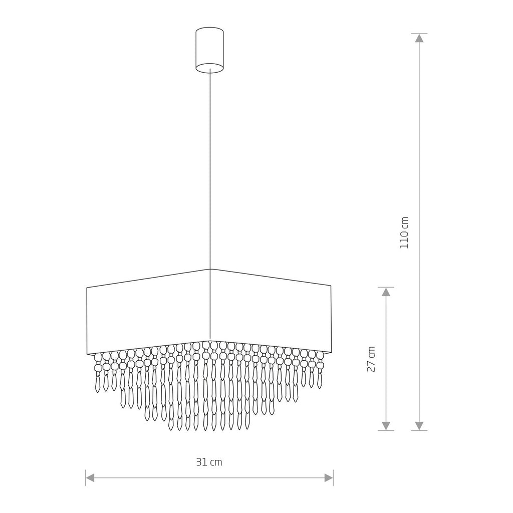Nowodvorski Żyrandol MODENA 1x60W 50/60Hz - Tkanina - Czarny 4014