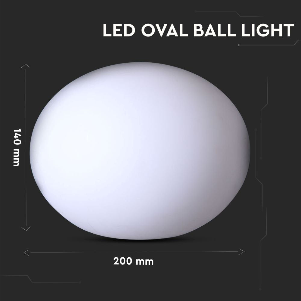 Oprawa ogrodowa LED OVAL BALL / / Wymiary:20X14cm