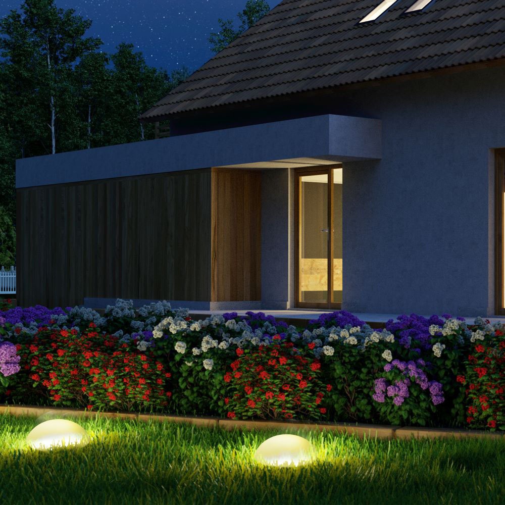 Oprawa ogrodowa LED HALF / Okrągła BALL / / Wymiary:50X26cm