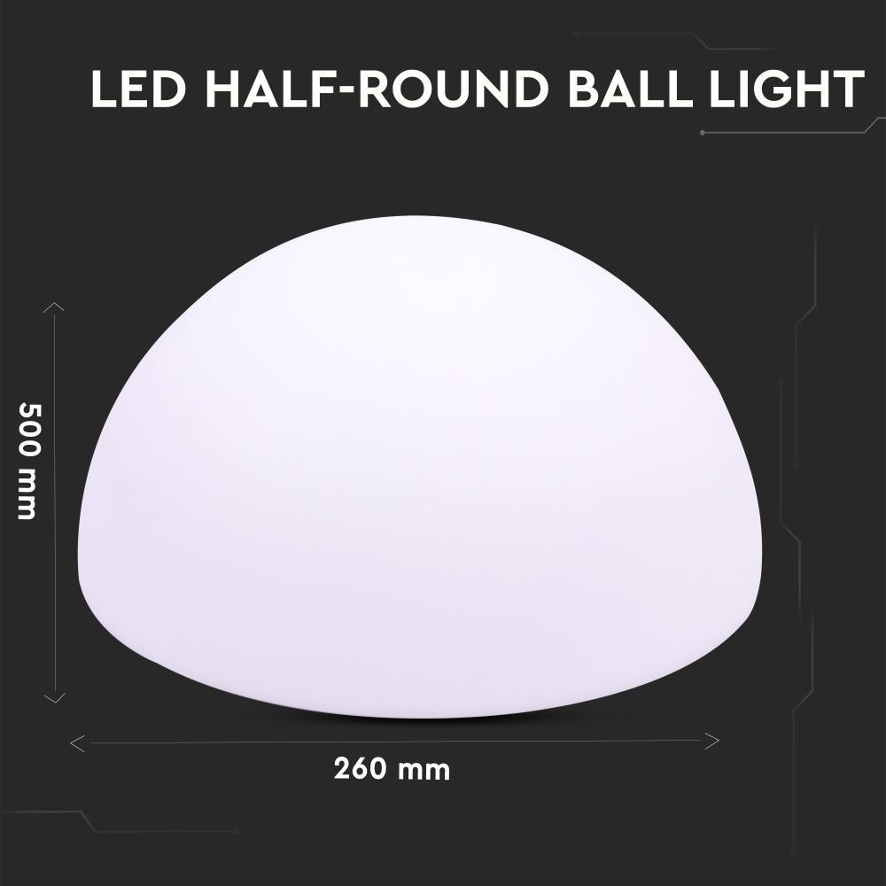 Oprawa ogrodowa LED HALF / Okrągła BALL / / Wymiary:50X26cm