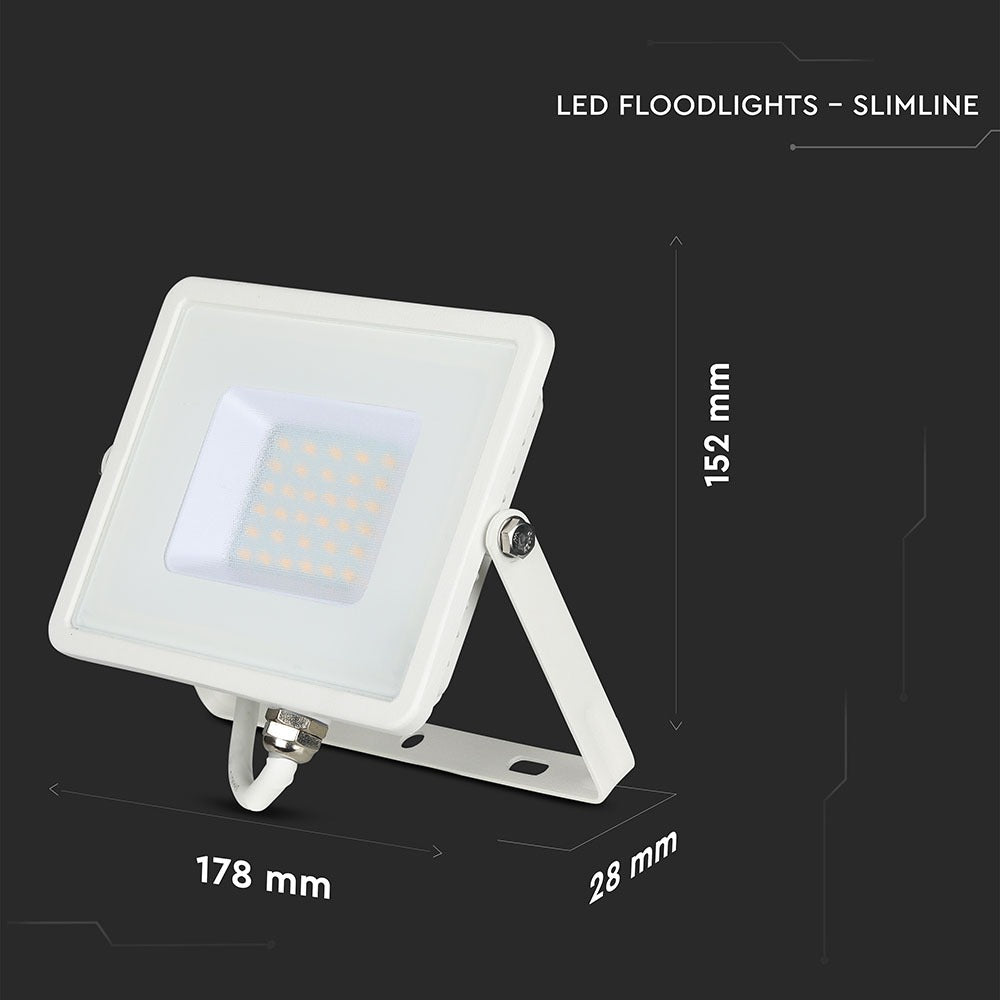 30W Naświetlacz LED SMD / Chip SAMSUNG / Barwa:6400K / Obudowa: Biała