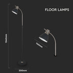 Lampa podłogowa / Trzonek: E27 / Czarny + Chrom
