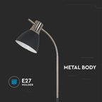 Lampa podłogowa / Trzonek: E27 / Czarny + Chrom