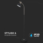 Lampa podłogowa / Trzonek: E27 / Czarny + Chrom