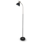Lampa podłogowa / Trzonek: E27 / Czarny + Chrom