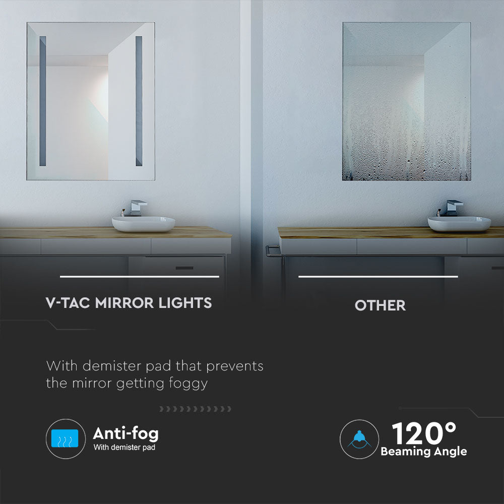37W Lustro z podświetleniem LED z wyłącznikiem / Anti fog / Barwa: 3w1 / Wymiary: 700 x 500 x 35