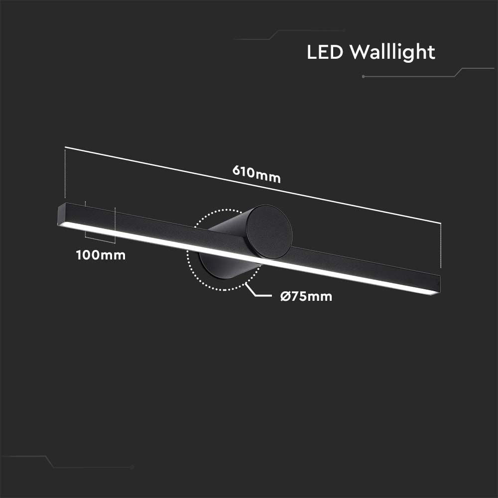 10W Kinkiet LED / Lustra - obrazy / Czarny / Barwa: 3000K