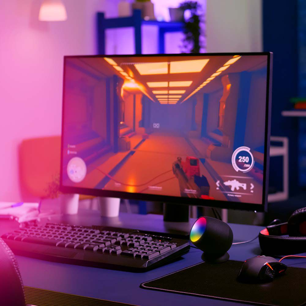 2.2W Lampka LED AMBIANCE WIFI Kompatybilna z Amazon Alexa i Google Home / Barwa: RGB+WW+CW / Czarna