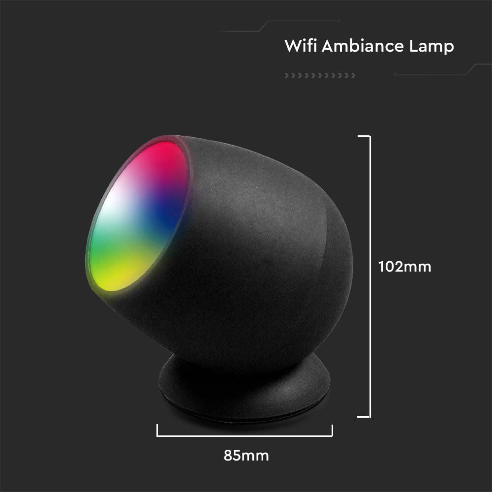 2.2W Lampka LED AMBIANCE WIFI Kompatybilna z Amazon Alexa i Google Home / Barwa: RGB+WW+CW / Czarna