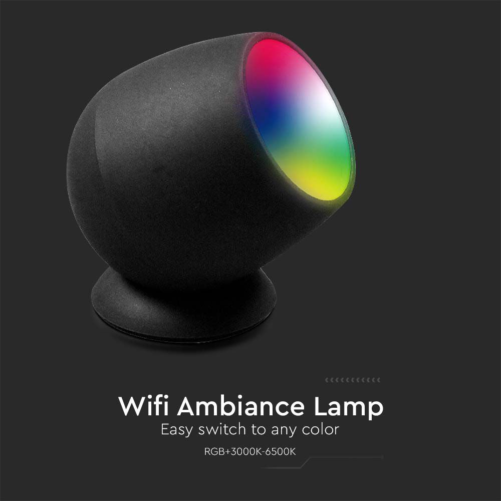 2.2W Lampka LED AMBIANCE WIFI Kompatybilna z Amazon Alexa i Google Home / Barwa: RGB+WW+CW / Czarna