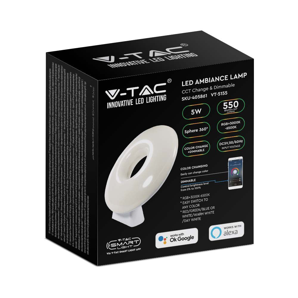 5W Lampa nastrojowa LED WIFI / Kompatybilna z Amazon Alexa i Google Home