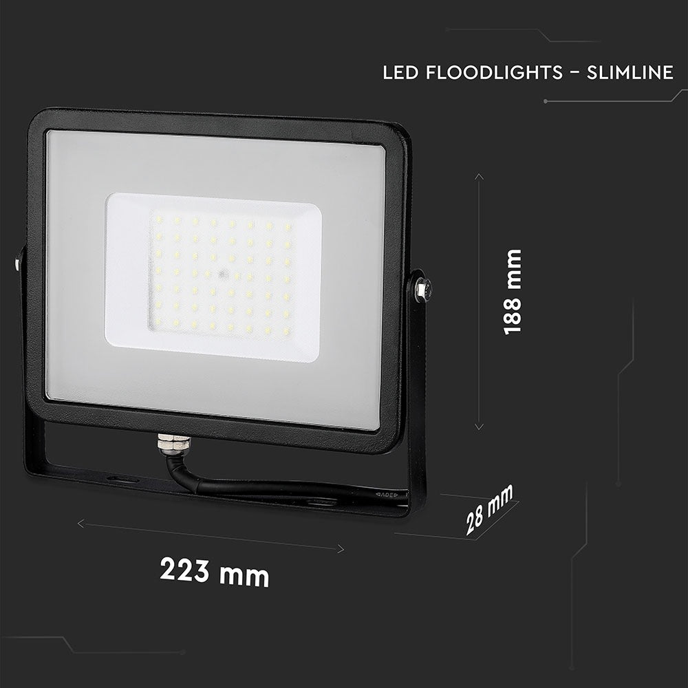 50W Naświetlacz LED SMD / Chip SAMSUNG / Barwa:3000K / Obudowa: Czarna