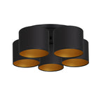 plafon Arden black, cylinder shade black/gold 5xE27