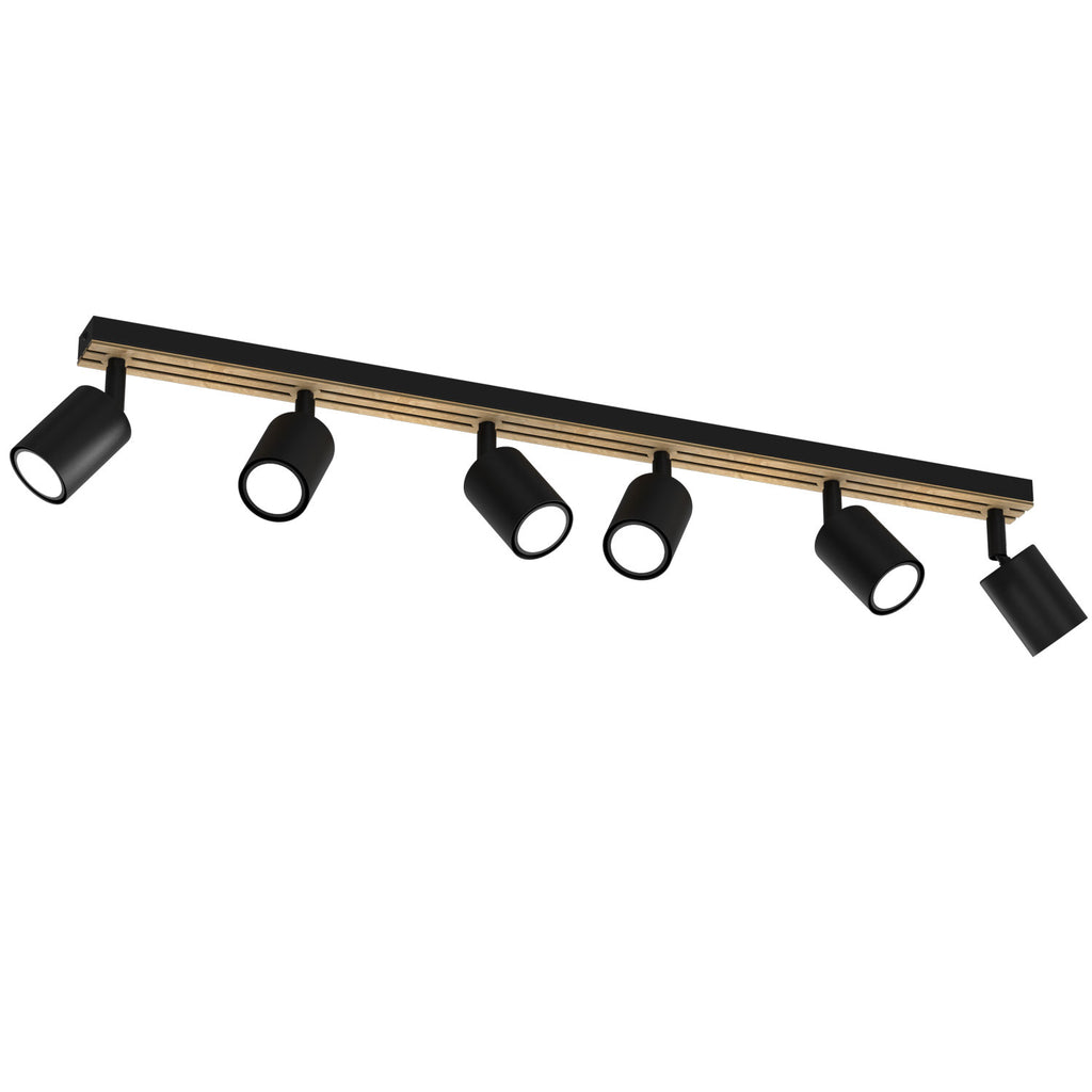 Spot Terra line 800 black/wood/black swivel 6xGU10 (Ceryfikat FSC 100%, SGSCH-COC-070615)