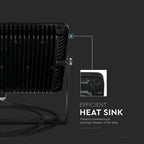 100W Naświetlacz LED SMD / Chip SAMSUNG / Barwa:4000K / Obudowa: Czarna