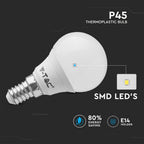 5.5W P45 Żarówka LED / Barwa:4000K/ Opakowanie: 3szt. / Trzonek: E14
