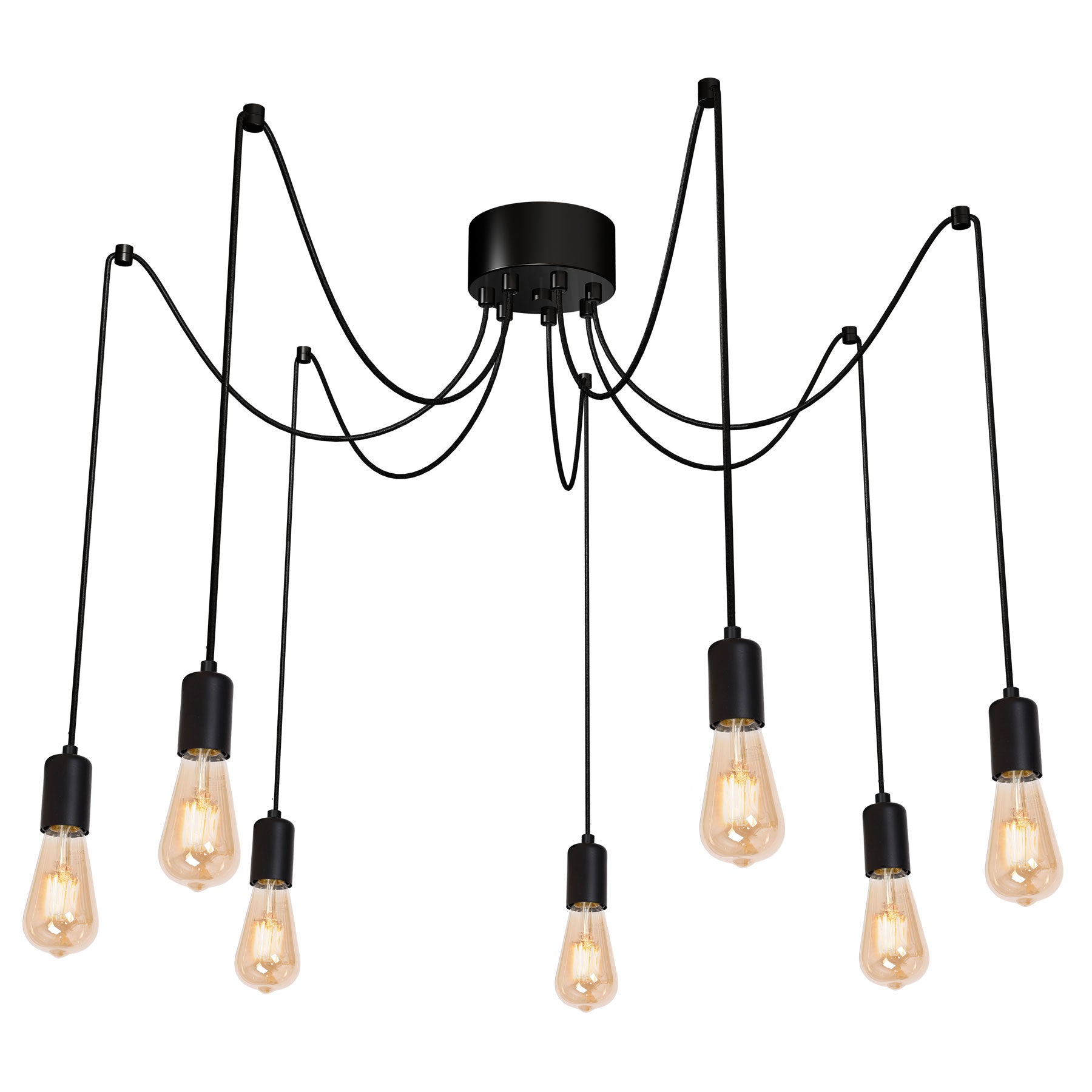 żyrandol Spindel black 7xE27