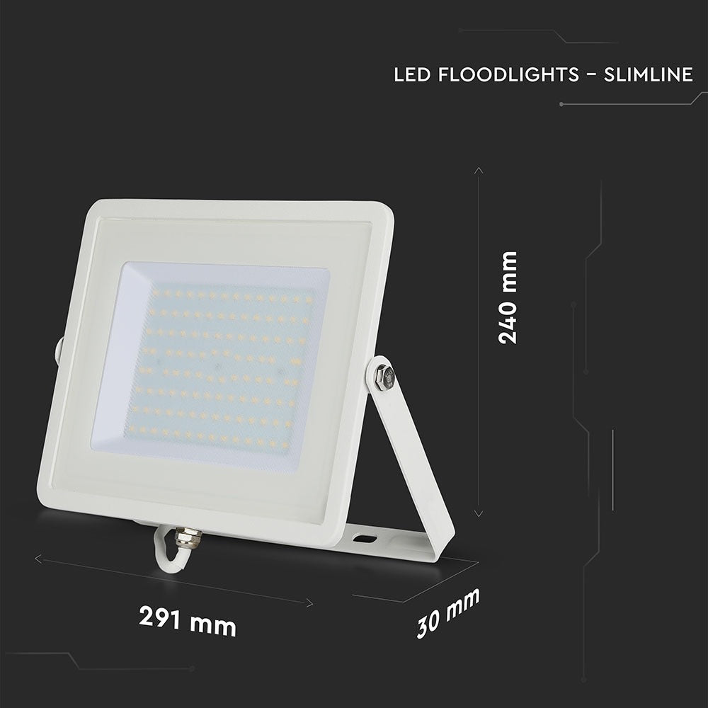 100W Naświetlacz LED SMD / Chip SAMSUNG / Barwa:3000K / Obudowa: Biała