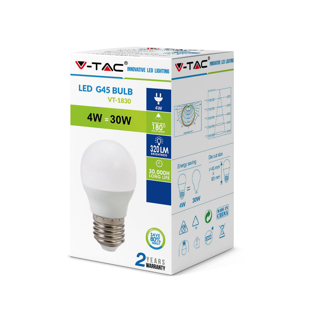 4W G45 Żarówka LED / Barwa:4000K / Trzonek:E27
