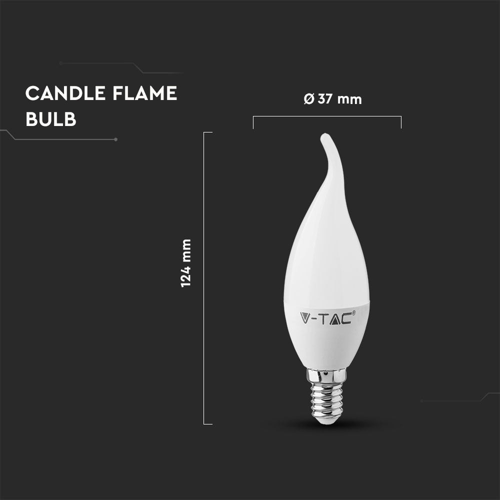 4W F37 Żarówka LED / Barwa:2700K / Trzonek:E14 / Klosz Mleczny płomyk