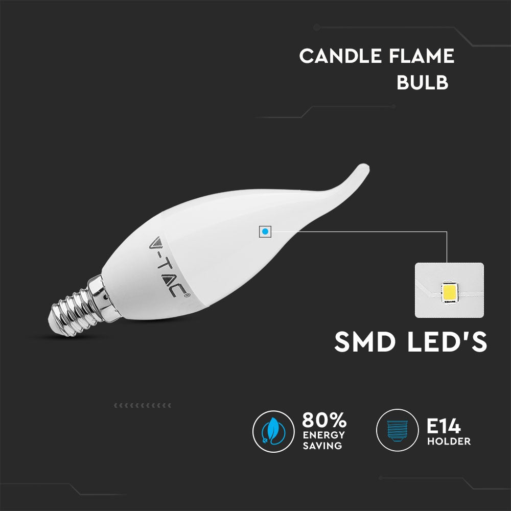 4W F37 Żarówka LED / Barwa:2700K / Trzonek:E14 / Klosz Mleczny płomyk