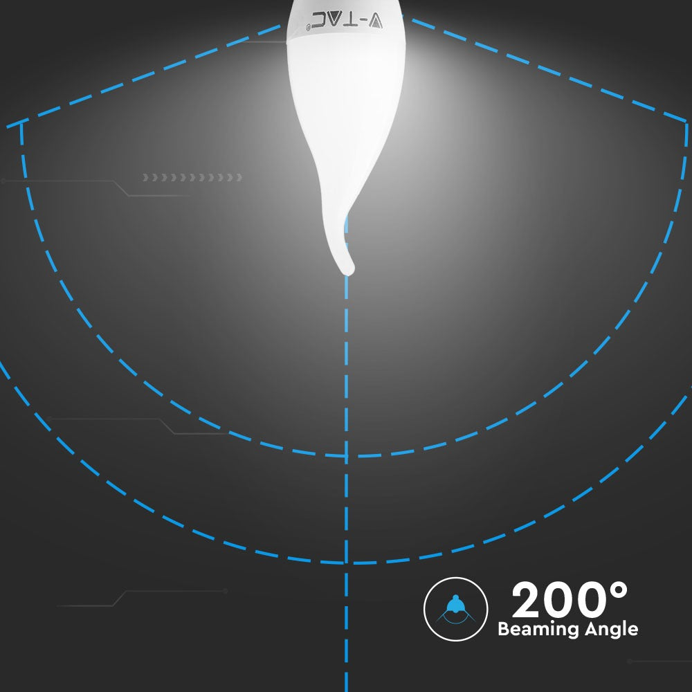 4W F37 Żarówka LED / Barwa:6400K / Trzonek:E14 / Klosz Mleczny płomyk