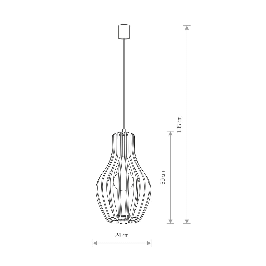 Nowodvorski Lampa wisząca IKA A 25W only LED 50/60Hz - Sklejka - Naturalne drewno 4171