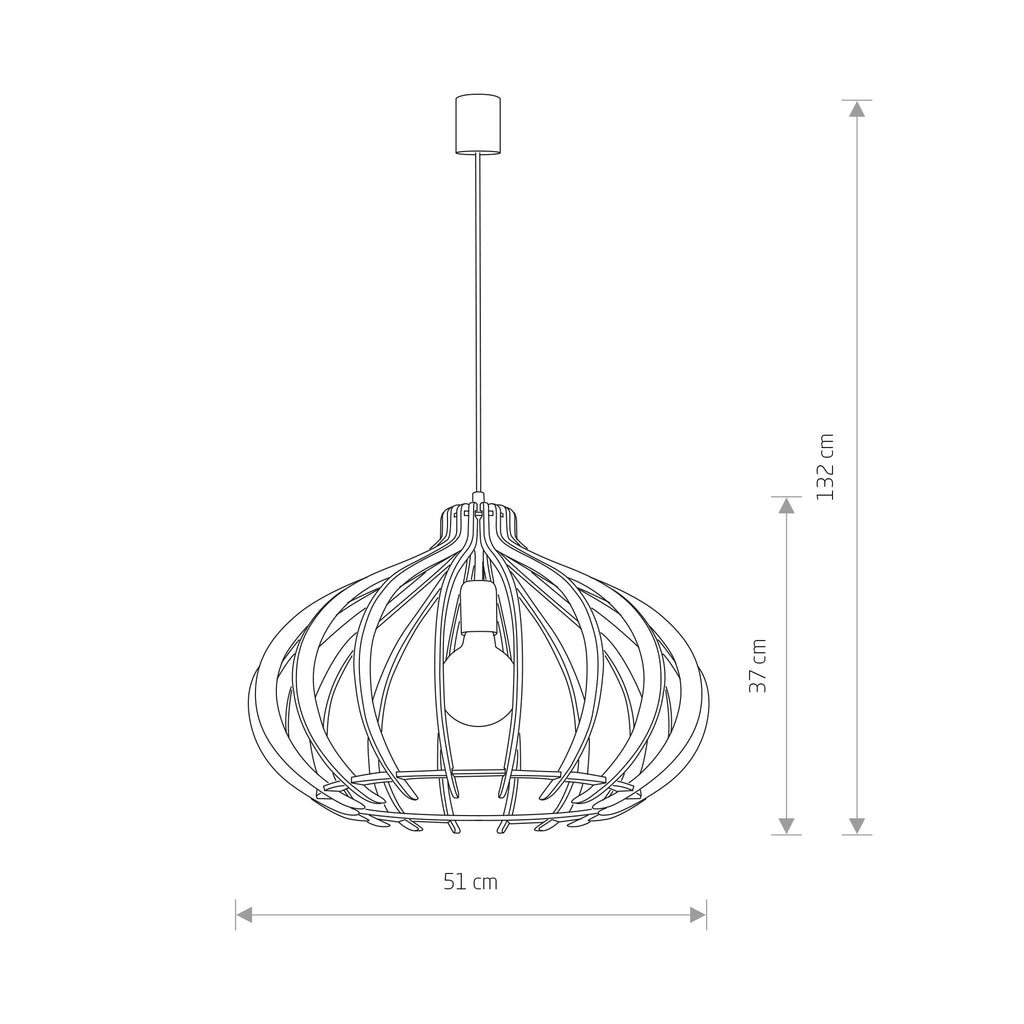Nowodvorski Lampa wisząca IKA D 25W only LED 50/60Hz - Sklejka - Naturalne drewno 4174