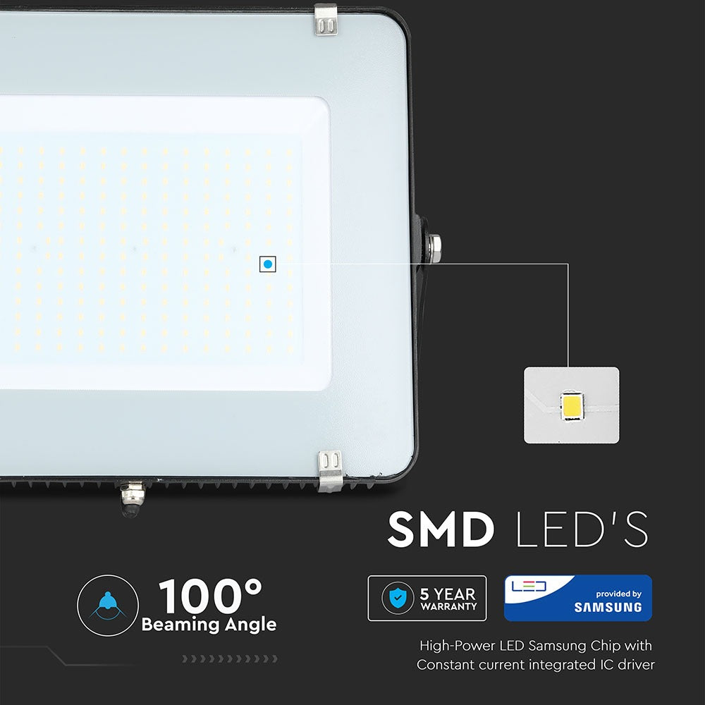 200W Naświetlacz LED SMD / Chip SAMSUNG / Barwa:4000K / Obudowa: Czarna