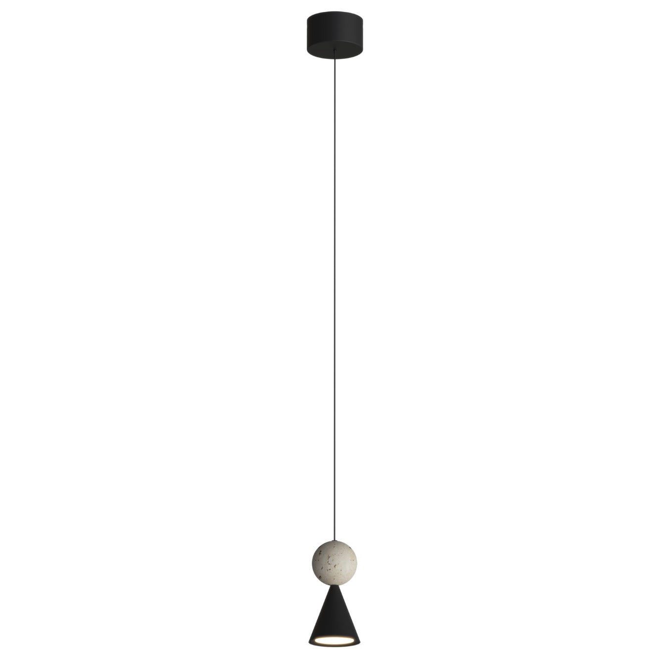 Maxlight Lampa wisząca Bingo - Trawertyn - Czarny P0683