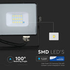 10W Naświetlacz LED SMD / Chip SAMSUNG / Barwa:4000K / Obudowa: Czarna