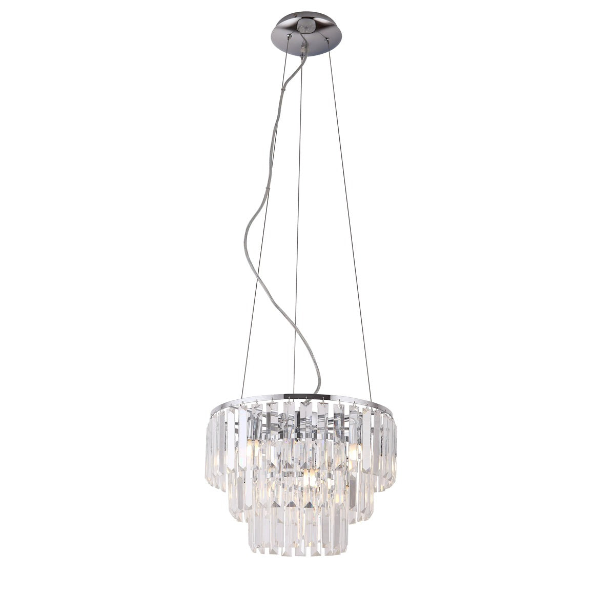 Maxlight Lampa wisząca Monaco 42cm - Metal + szkło - Chrom P0259