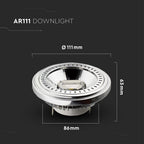 15W AR111 PAR Żarówka LED / Barwa:4000K / Trzonek:G53 / Zasilanie:12V