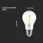 4W A60 Żarówka LED Filament / Barwa: 6400K / Trzonek:E27