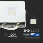 10W Naświetlacz LED SMD / Chip SAMSUNG / Barwa:6400K / Obudowa: Biała