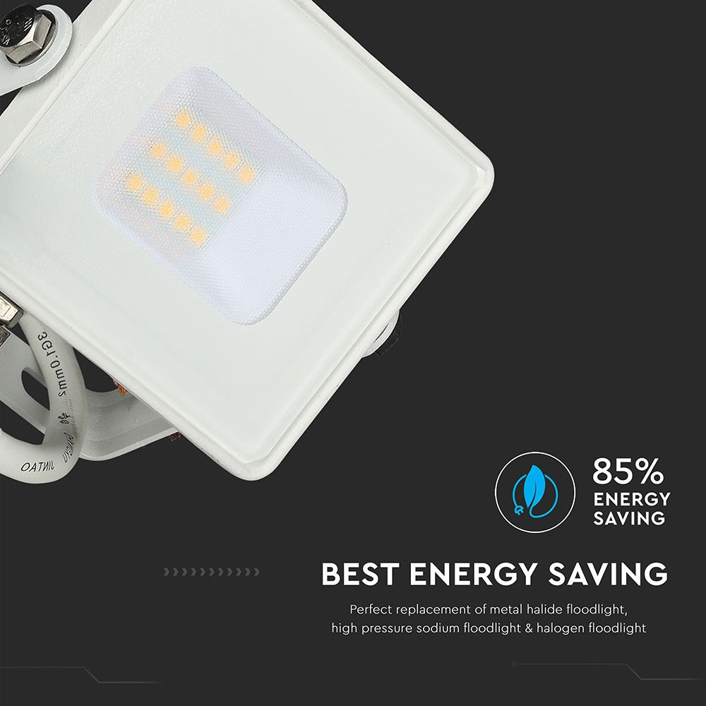 10W Naświetlacz LED SMD / Chip SAMSUNG / Barwa:6400K / Obudowa: Biała